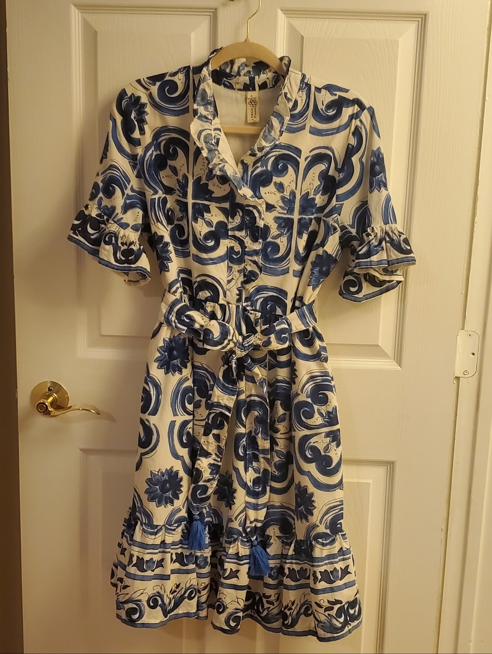 Uncle Frank Blue & White Tile Dress